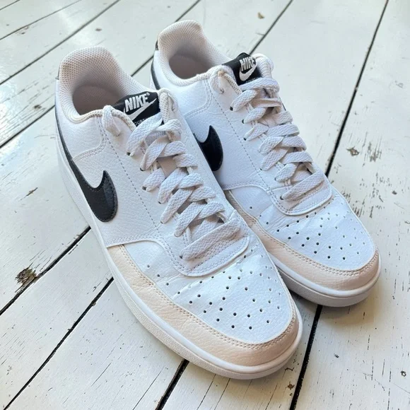 Nike Court Vision Low White/Pink/Black Sneakers Women’s Size 9.5 Leather - Picture 9 of 11